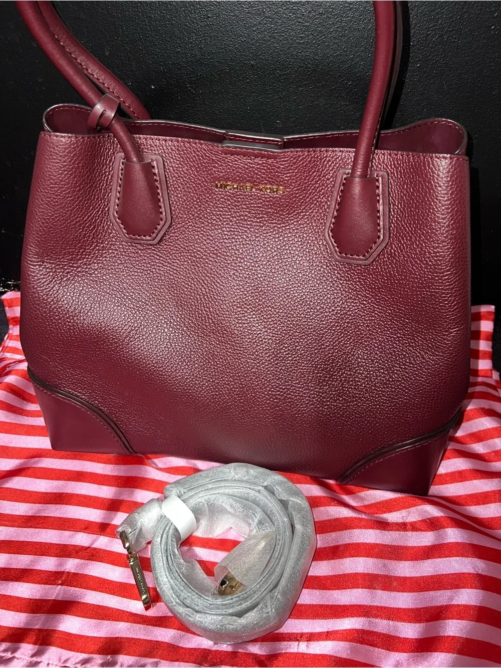Michael Kors Mercer Gallery Medium Leather Satchel in Oxblood